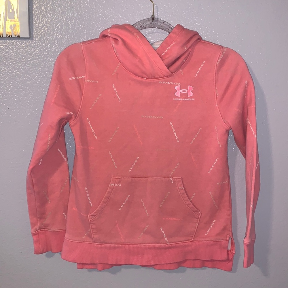 Under Armour pink girls medium loose fit hoodie pullover sweatshirt